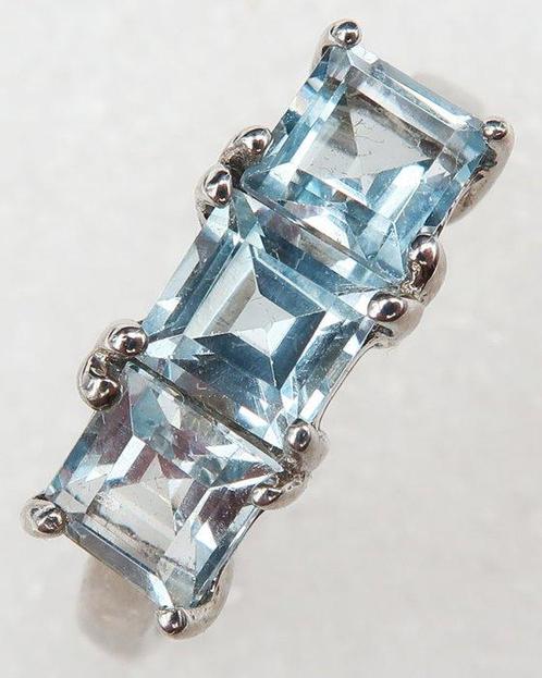 Topaas - Zilver, Blauwe topaas - Geloofsring - Zilver 925 -, Antiek en Kunst, Antiek | Boeken en Manuscripten