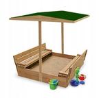 Zandbak hout met deksel - met zitje - 120x120 cm, Ophalen of Verzenden, Nieuw