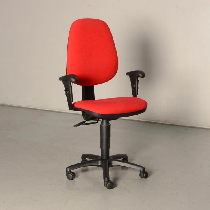Frontseat bureaustoel, rood, 2D armleggers, Huis en Inrichting, Bureaustoelen, Gebruikt, Ophalen of Verzenden