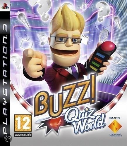 Buzz Quiz World met 4 draadloze buzzers en dongle (ps3, Games en Spelcomputers, Games | Sony PlayStation 3, Ophalen of Verzenden