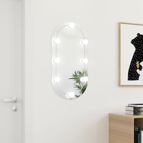 vidaXL Spiegel met LED-verlichting ovaal 80x40 cm glas, Maison & Meubles, Accessoires pour la Maison | Miroirs, Envoi