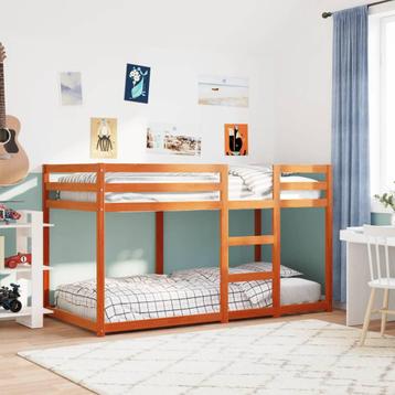vidaXL Stapelbed massief grenenhout wasbruin 90x190 cm, Verzenden