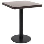 Bistrotafel 60x60 - Donkerbruin MDF - OP = OP - Tuinterras!, Verzenden, Nieuw, Vierkant, Metaal