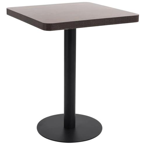 Bistrotafel 60x60 - Donkerbruin MDF - OP = OP - Tuinterras!, Tuin en Terras, Tuintafels, Vierkant, Nieuw, Metaal, Verzenden