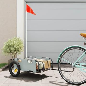 vidaXL Fietstrailer oxford stof en ijzer grijs beschikbaar voor biedingen