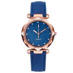 Fako® - Horloge - Stars - PU Suède - Ø 34mm - Donkerblauw, Handtassen en Accessoires, Horloges | Dames, Verzenden, Nieuw