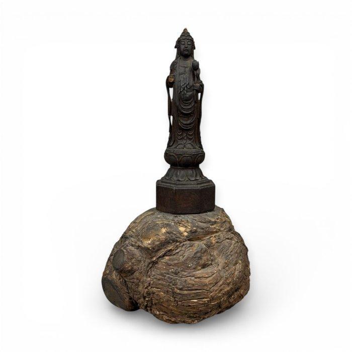 Takenaka Mitsushige – Uitgehouwen houten Kannon Bodhisattva, Antiek en Kunst, Antiek | Overige Antiek