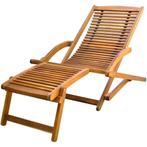 Ligstoel Acaciahout Inklapbaar | OP = OP | 35% Korting!, Tuin en Terras, Verzenden, Nieuw, Hout, Inklapbaar