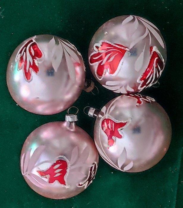 Kerstballen (56) - Glas - zilver, roze, rood, Diversen, Kerst