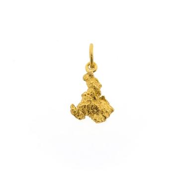 22 Krt. Gouden hanger van een goudklompje (unisex, nugget)