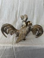 Beeld, Pareja de gallina y gallo - 18 cm - Metaal,