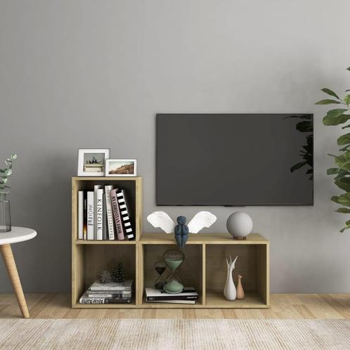 vidaXL Tv-meubelen 2 st 72x35x36,5 cm bewerkt hout sonoma, Huis en Inrichting, Kasten |Televisiemeubels, Nieuw, Verzenden