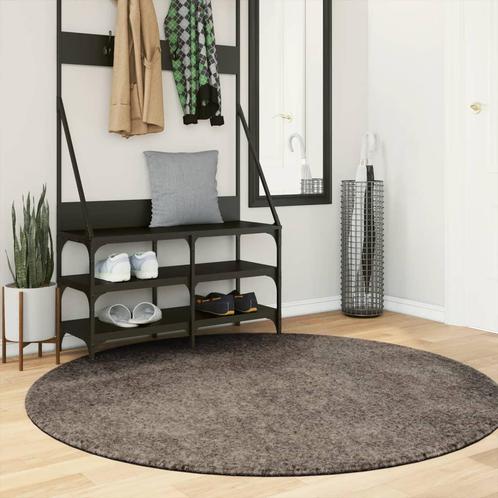 vidaXL Vloerkleed ISTAN hoogpolig glanzend Ø 160 cm grijs, Huis en Inrichting, Stoffering | Tapijten en Vloerkleden, Nieuw, Verzenden