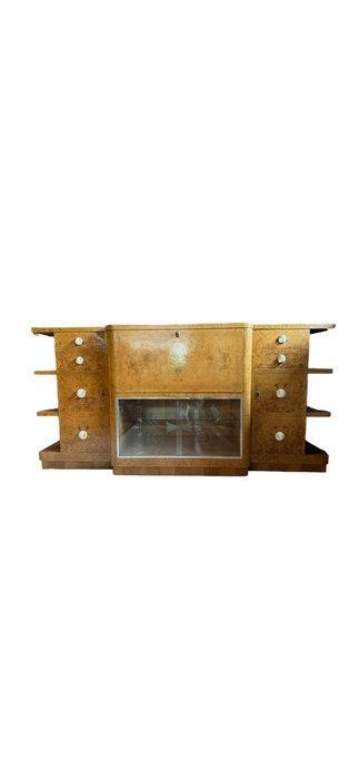 Crédence - Noyer, Ronce de noyer - Buffet Art Déco, Antiek en Kunst, Kunst | Designobjecten