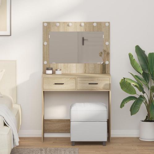 vidaXL Kaptafel met LED-verlichting - Sonoma Eiken, Huis en Inrichting, Tafels | Kaptafels, Nieuw, Verzenden