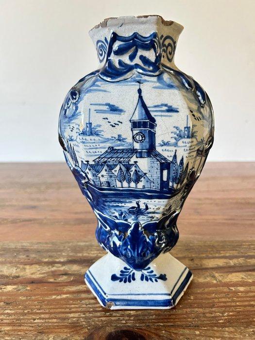 de Claauw - Vaas - Aardewerk - Decor dorpsgezicht, Antiek en Kunst, Antiek | Glaswerk en Kristal