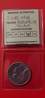 Italie, République 5 Lire 1948 / 10 Lire 1949 (Sans prix de