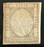 Anciens états italiens - Naples - Mezzo grano, gris bruno -, Postzegels en Munten, Postzegels | Europa | Italië, Gestempeld