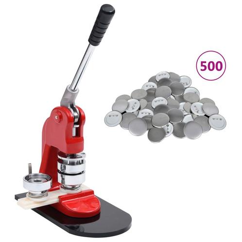 vidaXL Buttonmachine met 500 st buttononderdelen 37 mm, Hobby en Vrije tijd, Overige Hobby en Vrije tijd, Nieuw, Verzenden