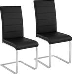 2dekans | tectake® - set van 2 eetkamerstoelen Bettina zwart, Huis en Inrichting, Ophalen of Verzenden, Nieuw