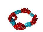 Veiling - Bloedkoraal Armband | South Western Style | Turquo, Nieuw