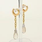 Oorbellen - 18 karaat Geel goud Quartz - Diamant, Nieuw