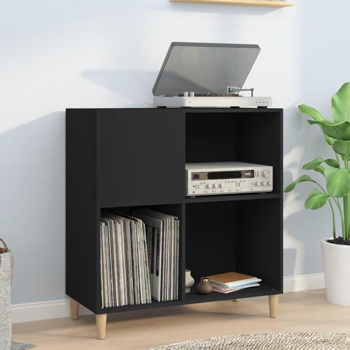vidaXL Platenkast 84,5x38x89 cm bewerkt hout zwart, Huis en Inrichting, Kasten | Overige, Nieuw, Verzenden