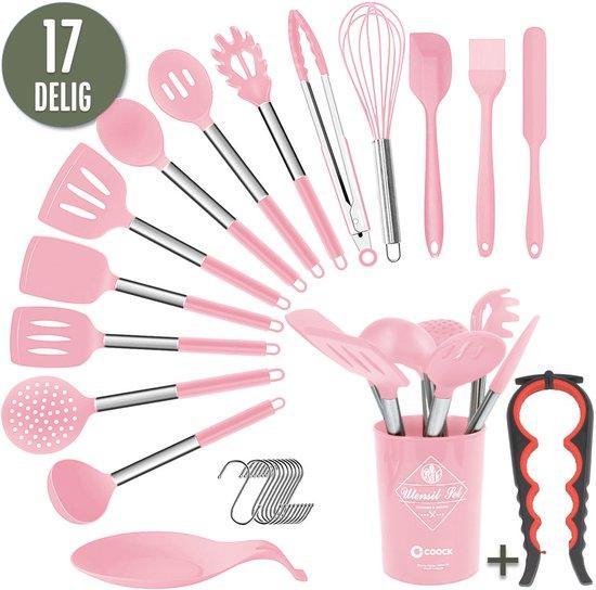 Tweedekans | COOCK Siliconen Keukengerei Set met Houder XL -, Huis en Inrichting, Keuken | Keukenbenodigdheden, Ophalen of Verzenden