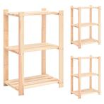 vidaXL Opbergrekken 3-laags 3 st 60x38x90 cm massief, Huis en Inrichting, Verzenden, Nieuw