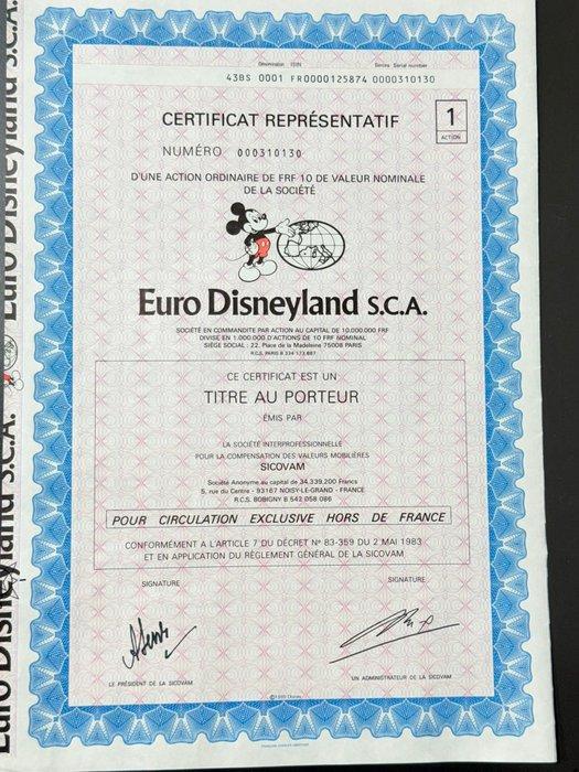 Euro Disneyland S.C.A. (Euro Disney) - 1 Aandelencertificaat, Verzamelen, Disney