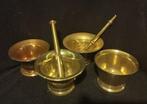 Keukencontainer (4) - Almirez - Verguld brons - Bronzen, Antiek en Kunst