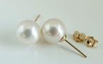 Oorbellen - 18 karaat Geel goud Parel - Akoya, ronde, 9,5-10