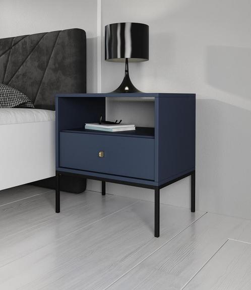 Nachtkastje blauw goud 54x39x56 Bedkast, Maison & Meubles, Armoires | Autre, Envoi