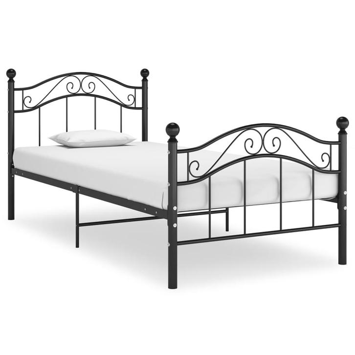 vidaXL Bedframe metaal zwart 90x200 cm, Huis en Inrichting, Slaapkamer | Bedden, Nieuw, Verzenden