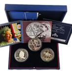 Verenigd Koninkrijk. Sterling Silver Proof 3x 5 Pounds, Postzegels en Munten
