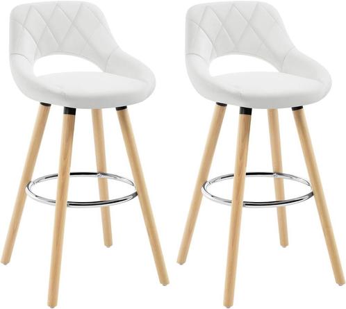 WOLTU 2 Barkrukken - Barstoelen - Kunstleer - Wit, Huis en Inrichting, Overige Huis en Inrichting, Verzenden