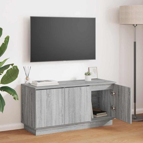 vidaXL TV-kast met LED Grijs sonoma 100 x 38 x 49 cm Bewerkt, Huis en Inrichting, Kasten |Televisiemeubels, Nieuw, Verzenden