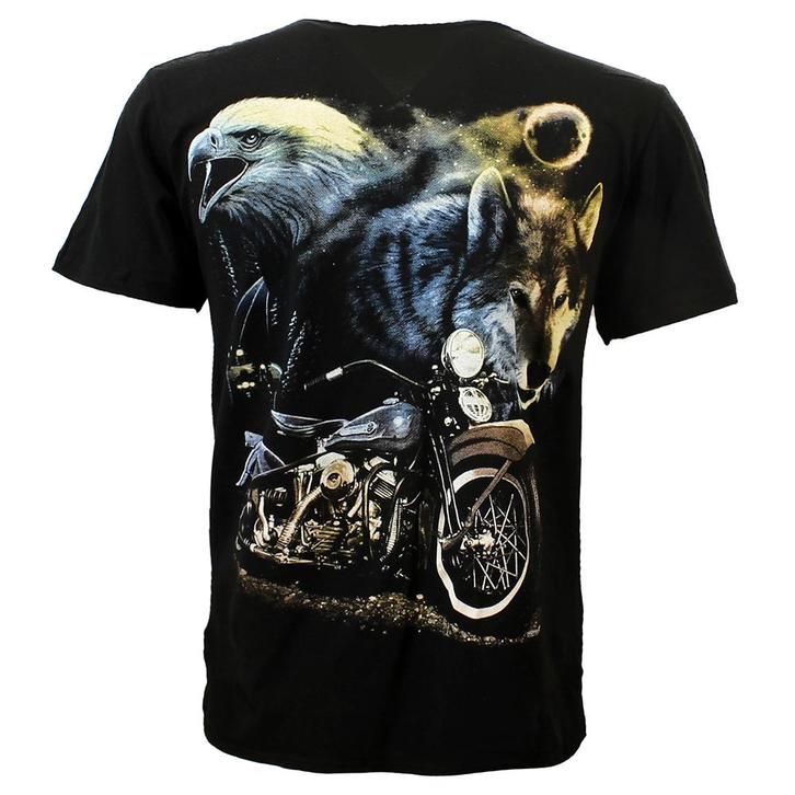 Wolf Adelaar en Motor in de Nacht T-Shirt Zwart, Kleding | Heren, T-shirts