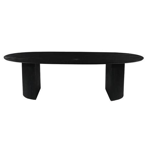 Mangohouten Eettafel Maeve 260x120 cm zwart, Huis en Inrichting, Tafels | Eettafels, Nieuw, Overige houtsoorten, Overige vormen