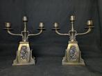 JMPC - Candélabre Paire de candélabres Art Nouveau - Zamac, Antiquités & Art
