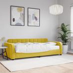 vidaXL Slaapbank met matras 90x200 cm fluweel geel, Verzenden, Nieuw