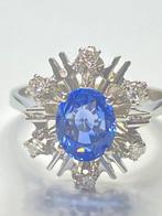 Zonder Minimumprijs - Ring - 18 karaat Witgoud Saffier -, Handtassen en Accessoires, Ringen, Nieuw