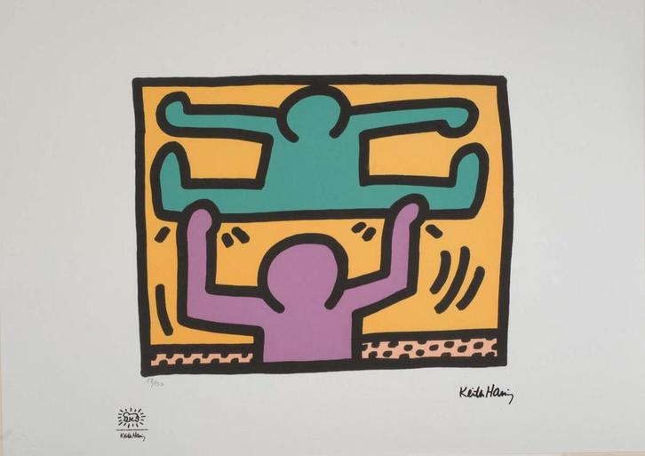 Keith Haring Offset Lithografie, Gecertificeerd (Na-Editie), Antiek en Kunst, Kunst | Litho's en Zeefdrukken