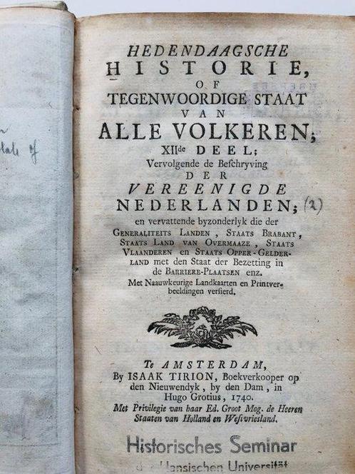 Isaak Tirion - Hedendaagsche Historie, of Tegenwoordige, Antiek en Kunst, Antiek | Boeken en Manuscripten