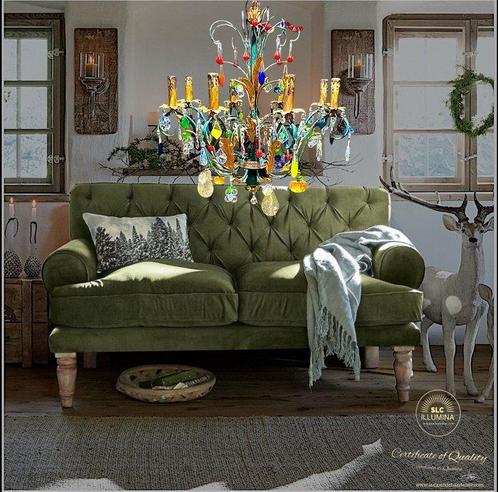 SLC Illumina - MG - Lustre - Fer forgé - fruit 8Lumières, Antiek en Kunst, Kunst | Designobjecten