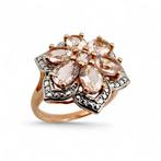 Zonder Minimumprijs - Ring Zilver - Morganite, Handtassen en Accessoires, Ringen, Nieuw