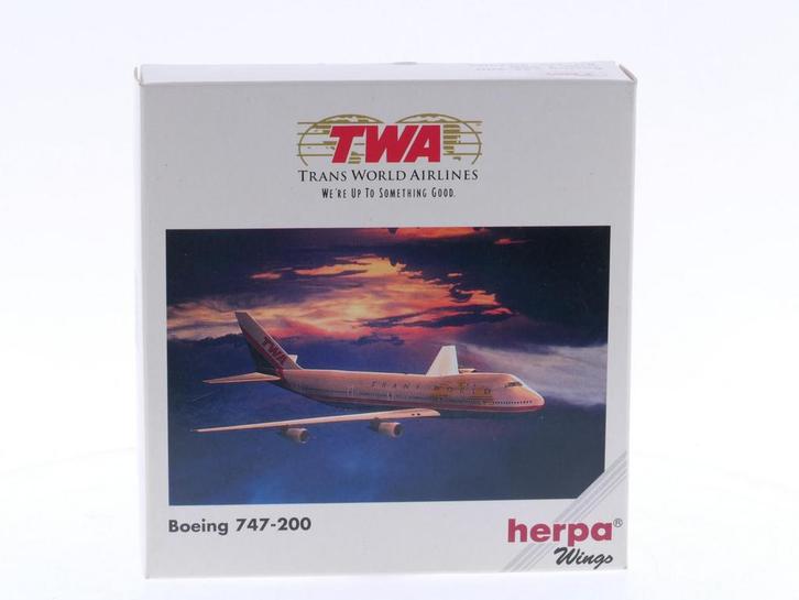Schaal 1:500 Herpa 502504 TWA - Trans World Airlines - Bo..., Hobby en Vrije tijd, Modelbouw | Vliegtuigen en Helikopters, Gebruikt