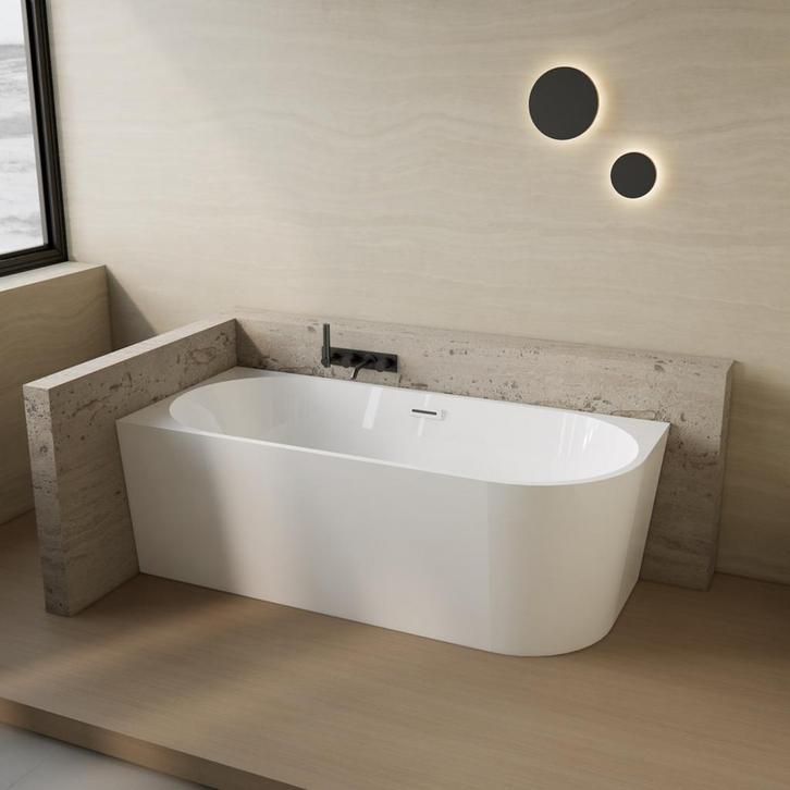 Half Vrijstaand Hoekbad BWS Danielle Links 180x80 Wit, Bricolage & Construction, Sanitaire, Enlèvement ou Envoi