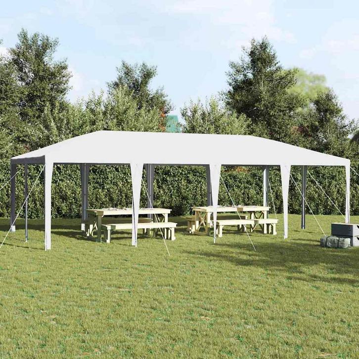 vidaXL Partytent Wit 400 x 800 cm Polyester en Staal, Tuin en Terras, Partytenten, Nieuw, Verzenden