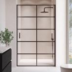 Douchewand Calgary 100 x 190 cm - Met Lijnen - Zwart, Doe-het-zelf en Bouw, Sanitair, Verzenden, Nieuw